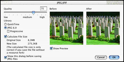 JPEG dialog