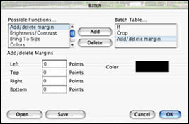 Margin dialog