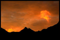 Zapad slunce nad Black Cuillin - ostrov Skye