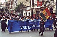 Stávka v ulicích La Pazu