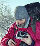 Digitální fotoaparát při silném mrazu.