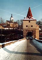 Hranolová mostní věž ve Stříbře