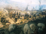 Výjev z bitvy, ve které se proslavil Mustafa Kemal (Atatürk).