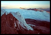 Čelo ledovce na sopce Cotopaxi