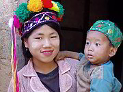 Barmánka s dítětem