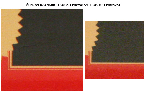 Šum při ISO 1600 - EOS 5D vs. EOS 10D