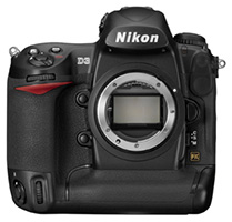 Nikon D3 - pohled na přední stěnu