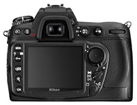Nikon D300 - pohled na zadní stěnu