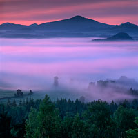 Svítání na Růžovém vrchu - Národní park České Švýcarsko