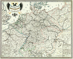 Bahnkarte Deutschland 1849