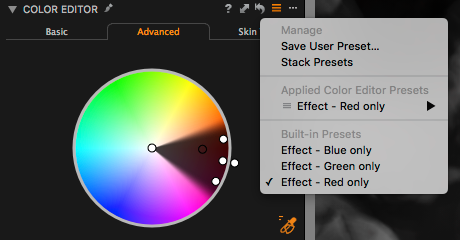 Předvolby Color Editoru