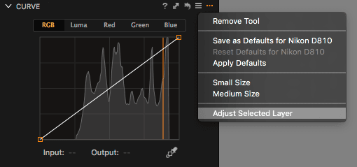 Volba Adjust Selected Layer