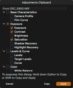 Dialog Adjustments Clipboard