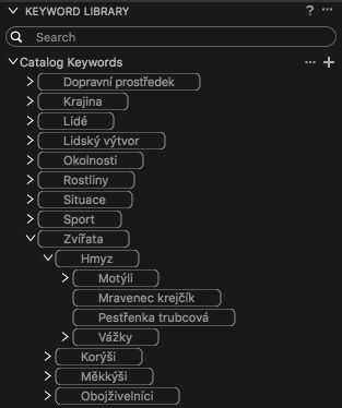 Nástroj Keyword Library