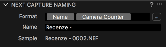 Nástroj Next Capture Naming