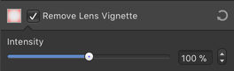 Nástroj Remove Lens Vignette