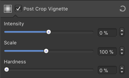 Nástroj Post Crop Vignette