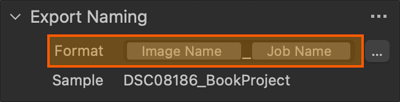 Ukázka využití nového tokenu Job Name ve jménech souborů exportovaných fotografií